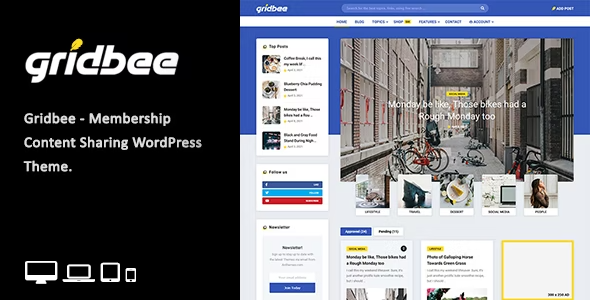 Gridbee WordPress Theme 1.5 – Content Sharinga Theme
 Nulled + Extended License Free Download