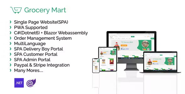 GroceryMart – (Grocery, Pharmacy, eCommerce, Store) Website / (Dotnet 6 BlazorWebassembly + SPA+PWA Nulled + Extended License Free Download