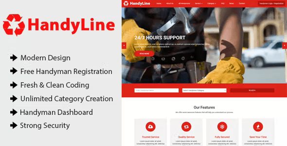 Handyline – Handyman Listing Directory CMS Nulled + Extended License Free Download