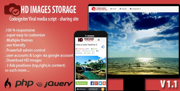 HD Images Storage – Viral Media Script Nulled + Extended License Free Download