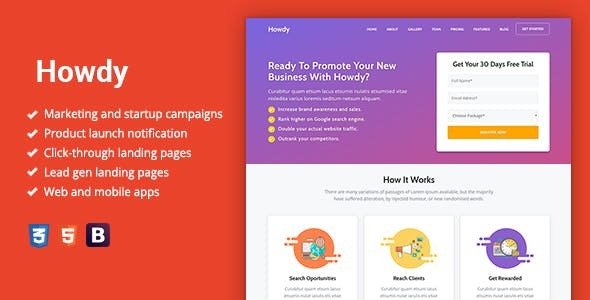 Howdy WordPress Theme 1.0.3 – Multipurpose High-Converting Landing Page
 Nulled + Extended License Free Download