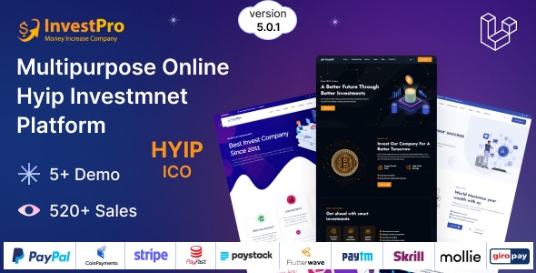 Hyip InvestPro –  Advance HYIP  ICO Investment Wallet  Banking Platform Nulled + Extended License Free Download