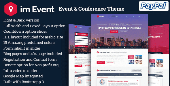 im Event 3.1.9 – Event & Conference WordPress Theme
 Nulled + Extended License Free Download