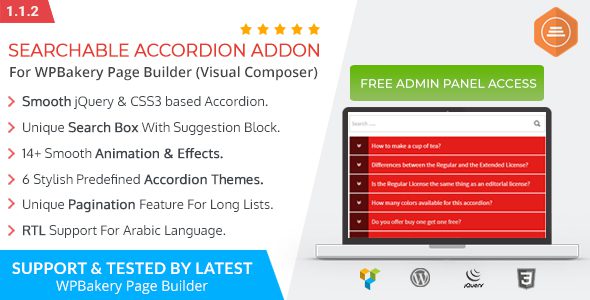 Ultimate Searchable Accordion for WPBakery WordPress Plugin - Nulled + Extended License
