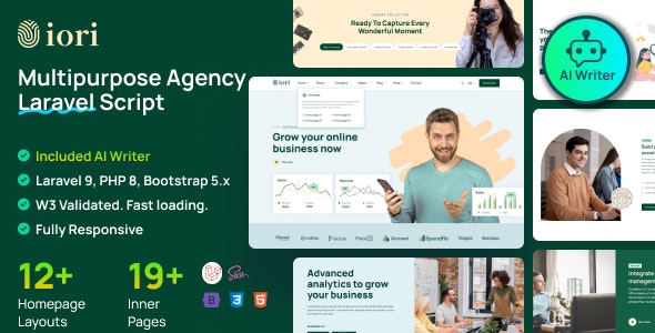 Iori – Business Website for Company, Agency, Startup with AI writer tool  shopping cart Nulled + Extended License Free Download