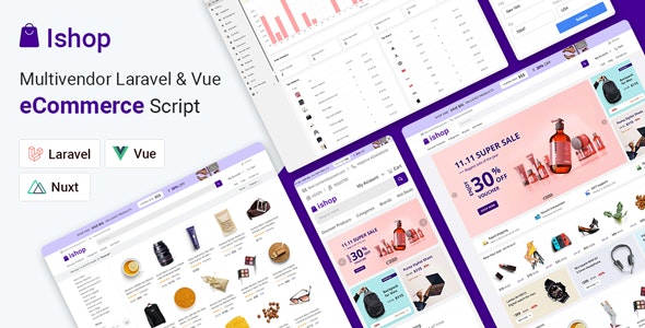 Ishop – Multivendor Laravel  Vue eCommerce CMS [Regular Version] Nulled + Extended License Free Download