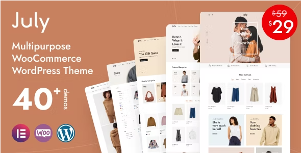 July – eCommerce WordPress Theme 1.5.1 Nulled + Extended License Free Download