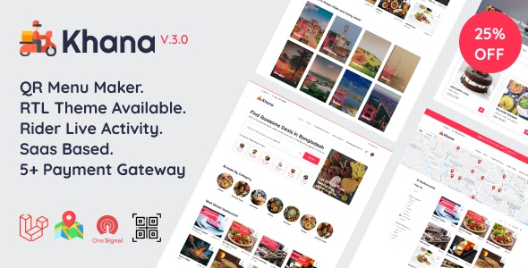 Khana – Multi Resturant Food Ordering, Restaurant Management With Saas And QR Menu Maker Nulled + Extended License Free Download