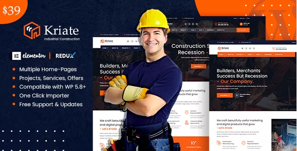Kriate – Industrial Construction Multipurpose WordPress Theme 1.0
 Nulled + Extended License Free Download
