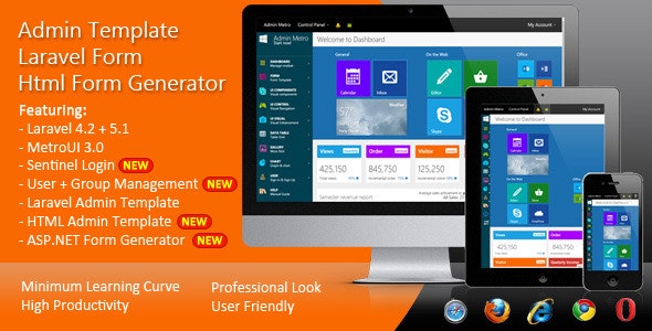 Laravel Form – HTML Form Generator – Admin Template Nulled + Extended License Free Download