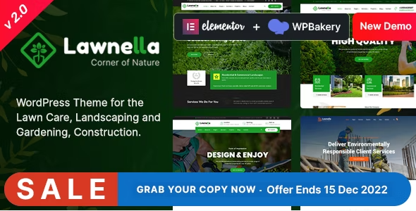Lawnella – Gardening and Landscaping WordPress Theme 1.6
 Nulled + Extended License Free Download