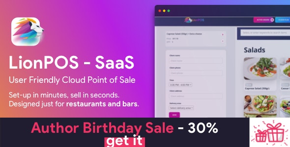Lion POS – SaaS Point Of Sale Script for Restaurants and Bars with floor plan [Extended License] Nulled + Extended License Free Download