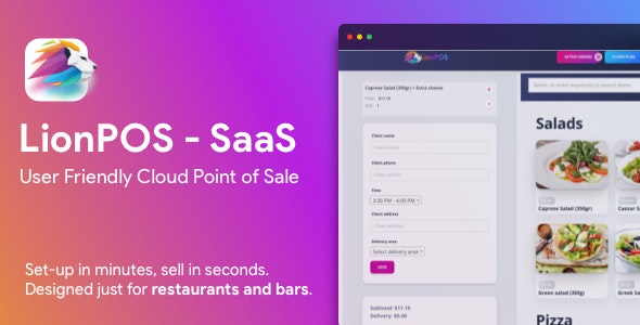 Lion POS – SaaS Point Of Sale Script for Restaurants and Bars with floor plan Nulled + Extended License Free Download