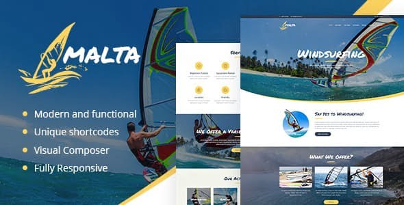 Malta WordPress Theme – Windsurfing, Kitesurfing & Wakesurfing Center Theme 1.1.8
 Nulled + Extended License Free Download