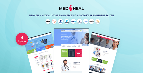Medheal – Medical store eCommerce with doctor appointment system 1.6.0 Nulled + Extended License Free Download