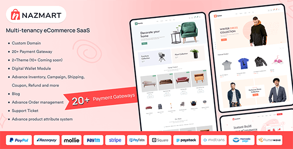 Nazmart – Multi-Tenancy eCommerce Platform (SAAS) 2.0 Nulled + Extended License Free Download