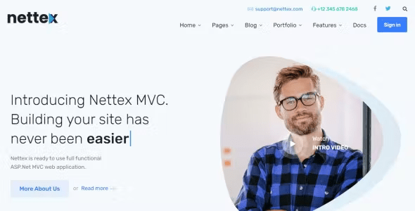 Nettex- .NET MVC Website Templates with Admin Dashboard 1.0.1 Nulled + Extended License Free Download