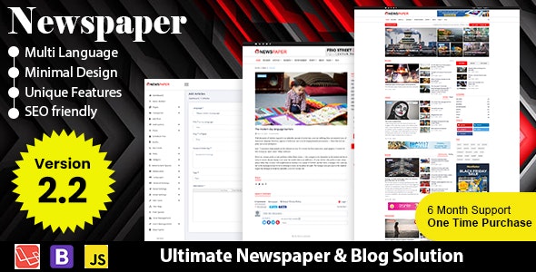 Newspaper – Responsive News, Magazine and Blog CMS Script Nulled + Extended License Free Download