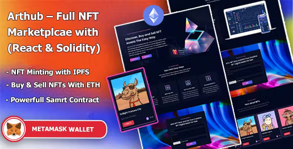 NFT Arthub – Full NFT Marketplcae with (React and Solidity) Like Opensea Nulled + Extended License Free Download