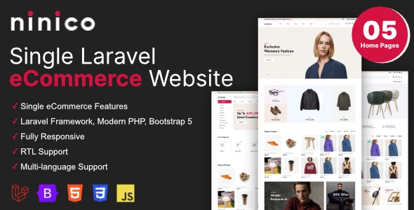 Ninico – Minimal Laravel eCommerce Shop Nulled + Extended License Free Download