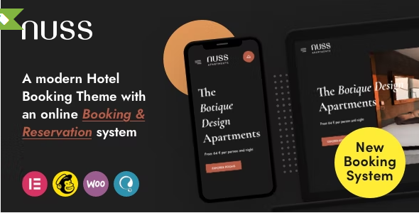 Nuss – Hotel Booking WordPress Theme 1.1.6
 Nulled + Extended License Free Download