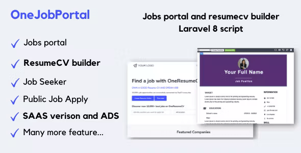 OneJobPortal – Jobs board and resume builder Nulled + Extended License Free Download
