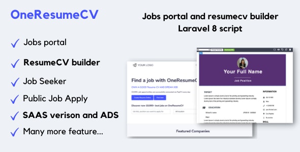 OneResumeCV – Jobs board and resume builder Nulled + Extended License Free Download