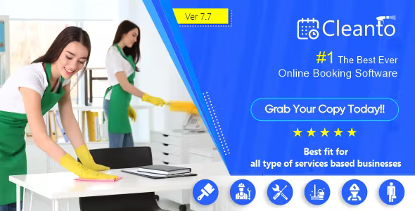 Online bookings management system for maid services and cleaning companies – Cleanto 8.2 Nulled + Extended License Free Download