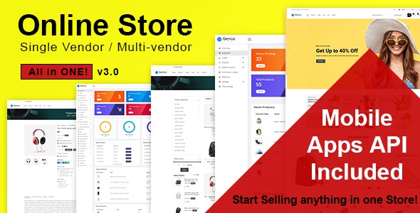 Online Store – All in One Multi vendor Laravel eCommerce Platform Nulled + Extended License Free Download