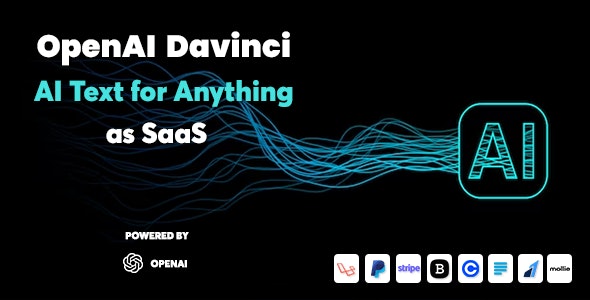 OpenAI Davinci – AI Writing Assistant and Content Creator as SaaS 3.8 Nulled + Extended License Free Download