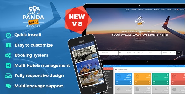 Panda Multi Resorts 8 – Booking CMS for Multi Hotels 8.1.5 Nulled + Extended License Free Download