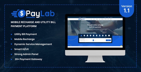 PayLab – Mobile Recharge And Utility Bill Payment Platform Nulled + Extended License Free Download