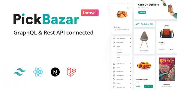 Pickbazar- Multivendor Laravel Ecommerce with React, Next Js, GraphQL  REST API 11.8.0 Nulled + Extended License Free Download