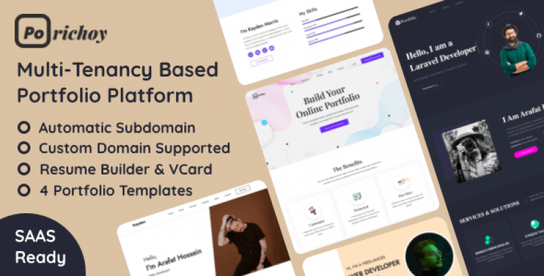 Porichoy – Multitenancy Based Portfolio Builder Platform (SAAS) 1.7 Nulled + Extended License Free Download