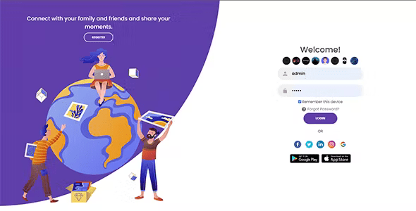 Premium Welcome Page for WoWonder 2.2 Nulled + Extended License Free Download