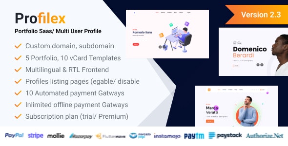 Profilex – Portfolio Website Builder SAAS (Multitenant) 2.5 Nulled + Extended License Free Download