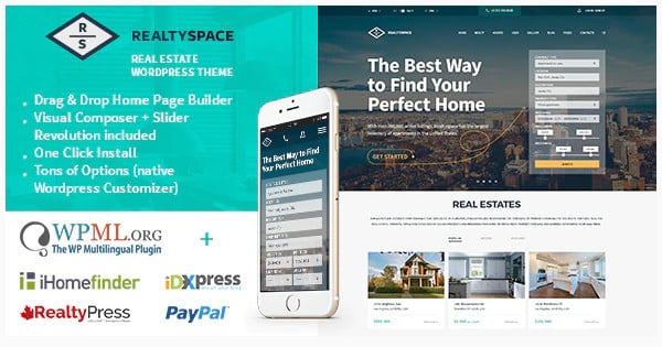 Realtyspace WordPress Theme 1.4.30 – Real estate
 Nulled + Extended License Free Download