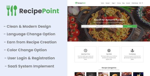 RecipePoint – SaaS Multi Vendor Recipe Platform 1.9 Nulled + Extended License Free Download