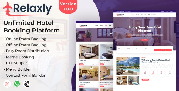 Relaxly – Unlimited Hotel Booking Platform Nulled + Extended License Free Download
