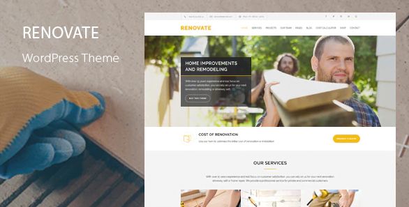 Renovate Construction Renovation WordPress Theme 7.2
 Nulled + Extended License Free Download
