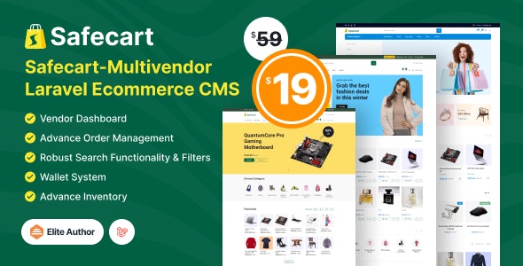 Safecart – Multi-Vendor Laravel eCommerce platform Nulled + Extended License Free Download