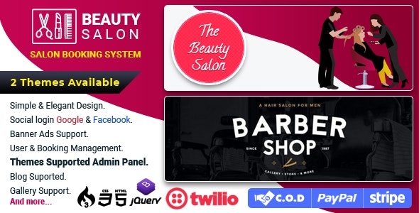 Salon Booking Management System Nulled + Extended License Free Download