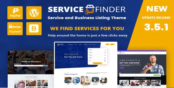 Service Finder WordPress Theme 4.0- Provider and Business Listing Theme
 Nulled + Extended License Free Download
