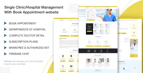 Single Clinic/Hospital Management With Book Appointment website Nulled + Extended License Free Download