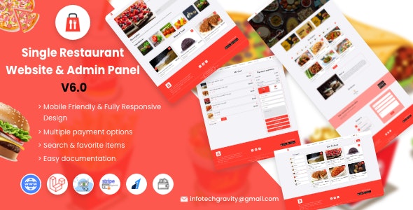 Single Restaurant – Laravel Website  Admin Panel Nulled + Extended License Free Download