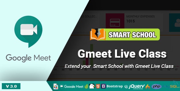 Smart School Gmeet Live Class 5.0 Nulled + Extended License Free Download