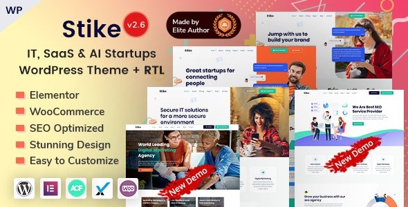 Stike WordPress Theme 2.6 – Elementor IT Startups
 Nulled + Extended License Free Download