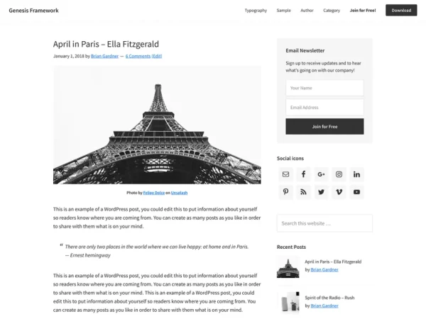 StudioPress Genesis Sample WordPress Theme 3.4.1
 Nulled + Extended License Free Download