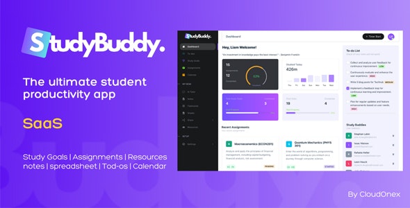 StudyBuddy SaaS – Collaborative Student Productivity Tool Nulled + Extended License Free Download