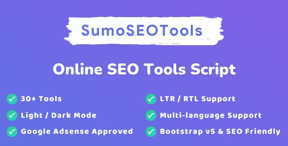 SumoSEOTools – Online SEO Tools Script 2.0.3 Nulled + Extended License Free Download